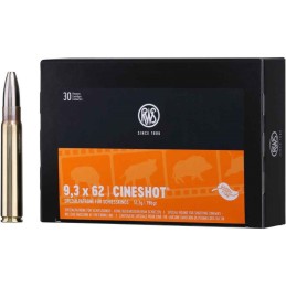 RWS 9.3x62 Cineshot 12,7 g / 196 gr - Boîte de 30 cps