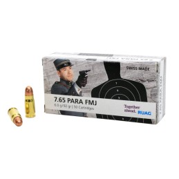 Ruag Kal. 7.65 Para FMJ 92gr 60G - Box mit 50 Patronen