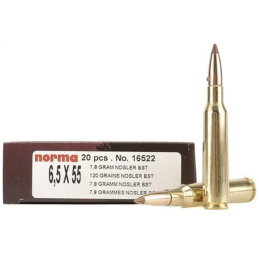 Norma kal. 6.5x55 Nosler 7,8 g/ 120 grs - Box mit 20 Stück