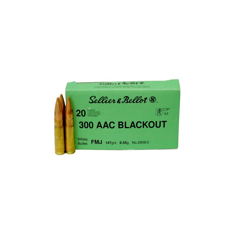 Sellier & Bellot 300 AAC Blackout FMJ 147 grs / 9.55 g - Boite 20 cps