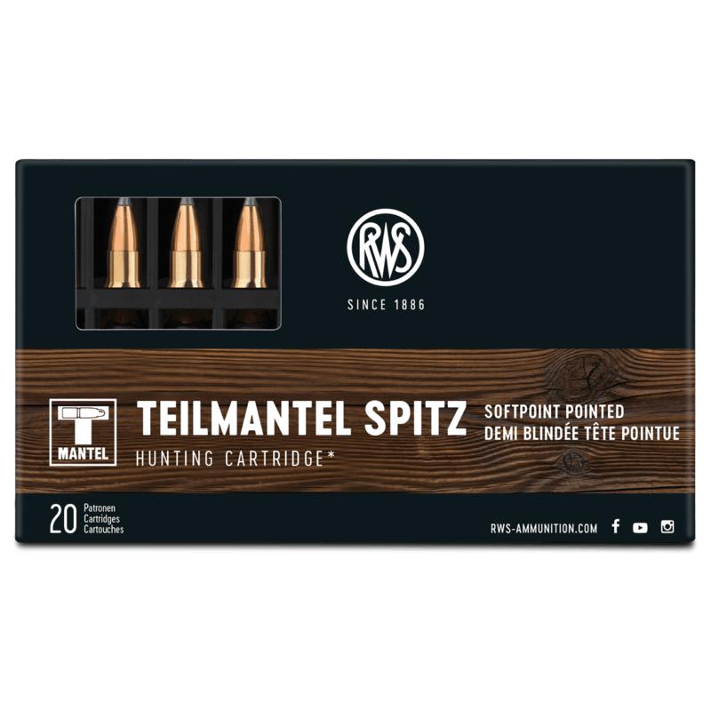 RWS cal .223 Rem Teilmantel Spitz 3,6 Gr / 55grs - Boite de 20 cps