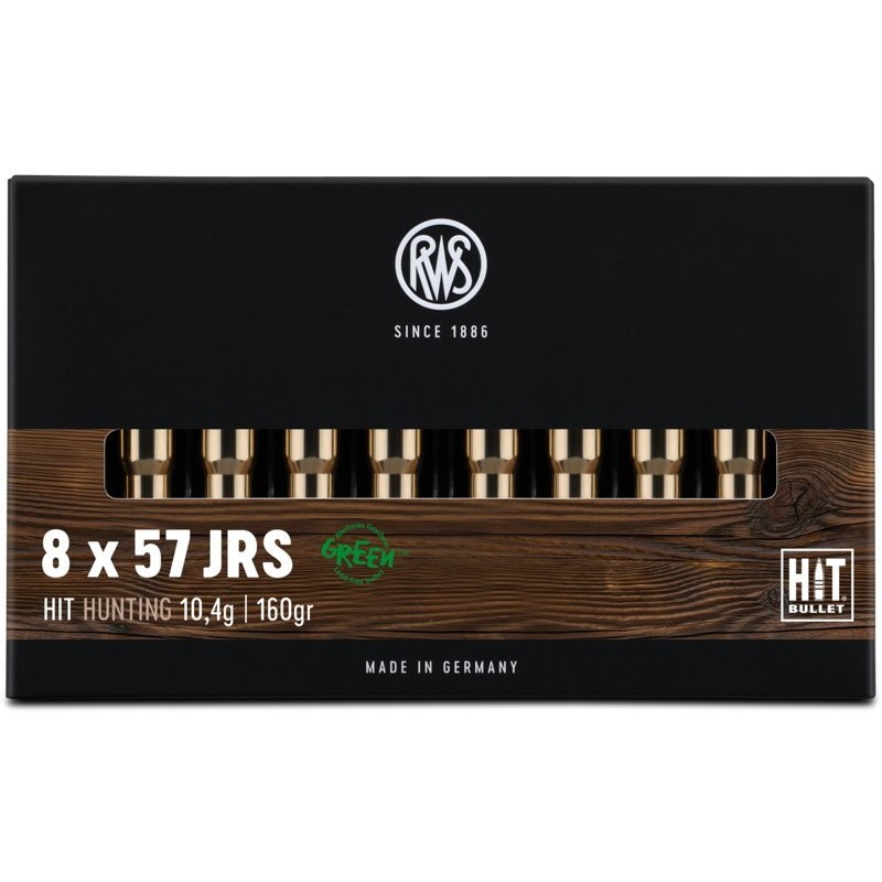 RWS 8X57 JRS HIT 10,4 g / 160 gr Boite de 20 Cps RWS 8X57 JRS HIT 10,4 g / 160 gr Boite de 20 Cps