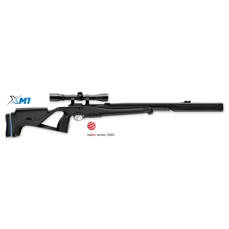 Stoeger Airguns PCP, XM1 S4 Suppressor Combo, synthétique noir, 4.5 mm / 177, 35 J, lunette de visée 4x32, anneaux, bipied