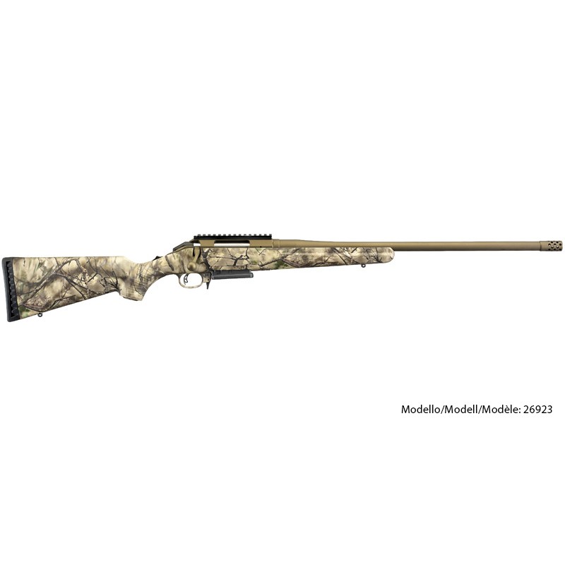 Ruger, Carabine, American Rifle, .300 Win Mag, 24", MT5/8"-24, avec MB, 3 coups, Go Wild Camo