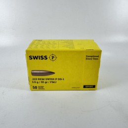 Swiss P Ammo .223 Rem DS-1 FMJ 3.6 g / 55 gr Boite de 50 cps