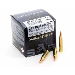 Sellier & Bellot 223 Rem FMJ 55 grs 3.6 g Boite 100 cps
