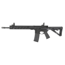 PSA 16" Mid-Length 5.56 NATO 1/7 Nitride 13" Lightweight Hex M-Lok MOE EPT Rifle w/MBUS Sight Set