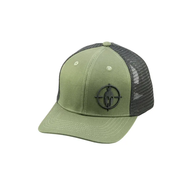 Trucker Cap with Spartan Logo - Moss/Black